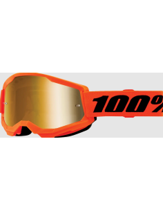 100% KIDS' STRATA 2 BLACK/ORANGE-GOLD MOTOCROSS GOGGLES