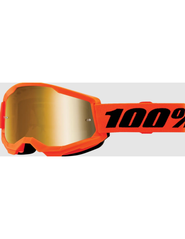 дЕТСКИЕ ОЧКИ ДЛЯ МОТОКРОССА 100% STRATA 2 BLACK/ORANGE-GOLD