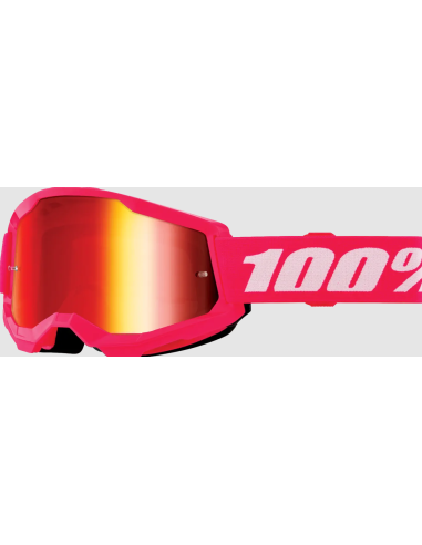 100% VAIKIŠKI STRATA 2 PINK/WHITE-RED MOTOKROSO AKINIAI