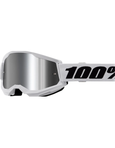 100% KIDS' STRATA 2 BLACK/WHITE-SILVER MOTOCROSS GOGGLES