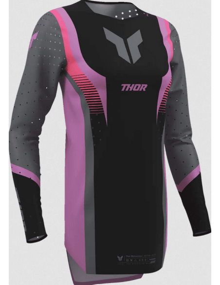 THOR WOMEN'S SPORTMODE VELOCITY BLACK CROSS MOTO JACKET