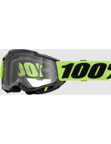 100% ACCURI 2 OTG BLACK/FLUORESCENT YELLOW MOTOCROSS GOGGLES