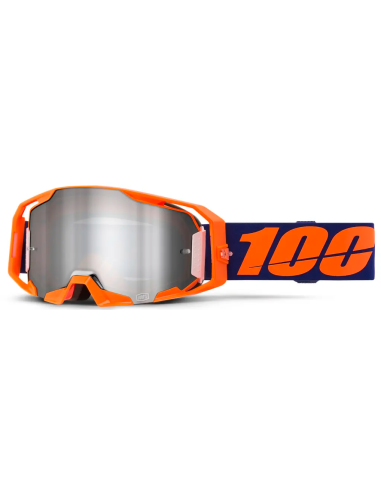 100% ARMATIC DARK BLUE/ORANGE-SILVER MOTOCROSS GOGGLES
