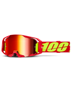 100% ARMATIC RED/FLUORESCENT YELLOW-RED MOTOCROSS GOGGLES