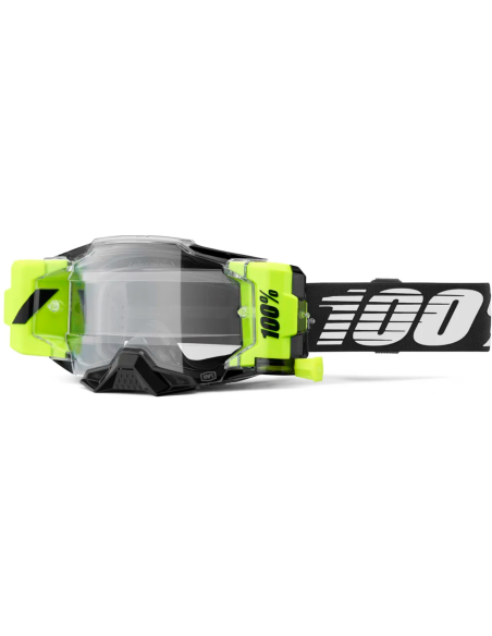 100% ARMEGA FORECAST BLACK/WHITE/FLUORESCENT YELLOW MOTOCROSS GOGGLES