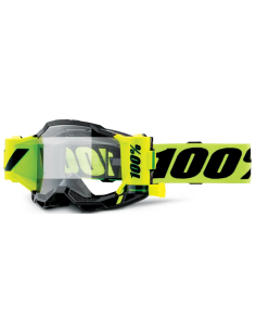 100% ACCURI 2 FORECAST ROLL-OFF BLACK/FLUORESCENT YELLOW MOTOCROSS GOGGLES