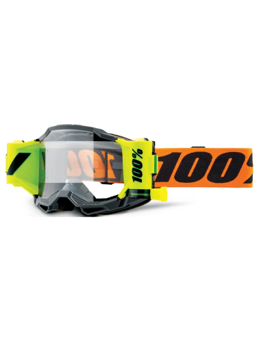 100% ACCURI 2 FORECAST ROLL-OFF BLACK/ORANGE/FLUORESCENT YELLOW MOTOCROSS GOGGLES