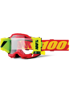 100% ACCURI 2 FORECAST ROLL-OFF RED/YELLOW/FLUORESCENT YELLOW MOTOCROSS GOGGLES