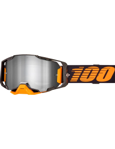 100% ARMEGA HiPER BLACK/ORANGE-SILVER MOTORCROSS SHINES