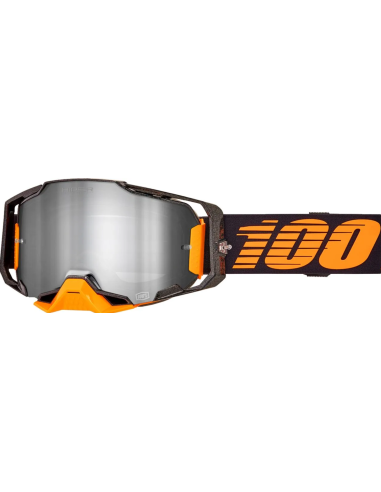 100% ARMEGA HiPER BLACK/ORANGE-SILVER MOTORCROSS SHINES
