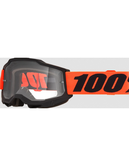 100% ACCURI 2 BLACK/ORANGE MOTOCROSS GOGGLES