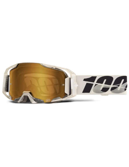 100% ARMATIC BLACK/GRAY/WHITE-GOLD MOTOCROSS GOGGLES