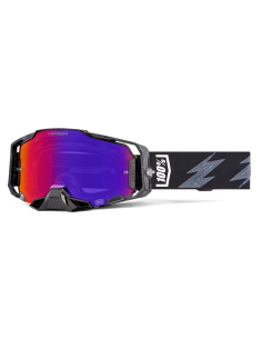 100% ARMEGA HiPER BLACK/WHITE-PURPLE MOTORCROSS SHINES