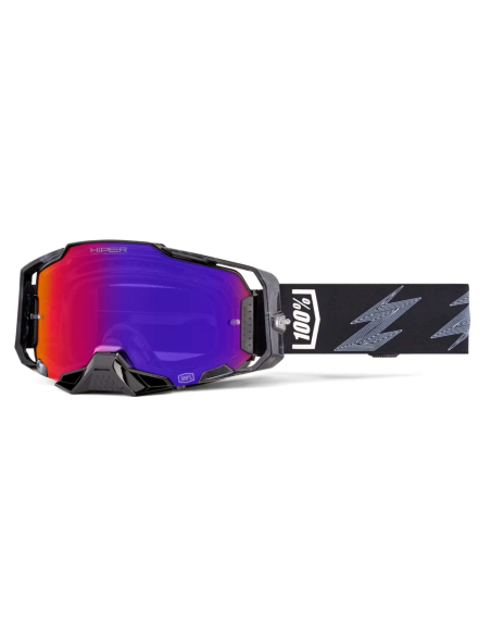 100% ARMEGA HiPER BLACK/WHITE-PURPLE MOTORCROSS SHINES