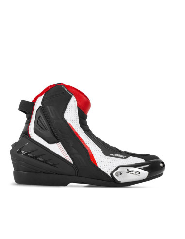 SHIMA SX-6 BLACK/WHITE/RED SHORT MOTO BOOTS