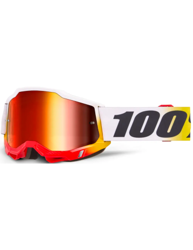 100% ACCURI 2 BLACK/YELLOW/WHITE/RED-RED MOTOCROSS GOGGLES