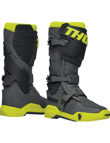 THOR RADIAL MX GRAY/FLUORESCENT YELLOW CROSS MOTO SHOES