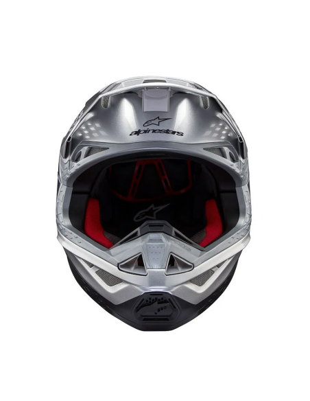 ALPINESTARS SUPERTECH M10 FLOOD BLACK/ORANGE/SILVER CROSS MOTO HELMET