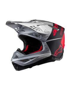 ALPINESTARS SUPERTECH M10 FLOOD BLACK/ORANGE/SILVER CROSS MOTO HELMET