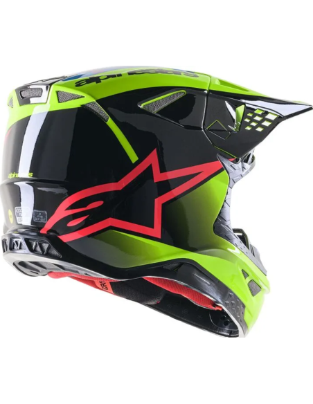 ALPINESTARS SUPERTECH M10 UNITE BLACK/YELLOW CROSS MOTO HELMET