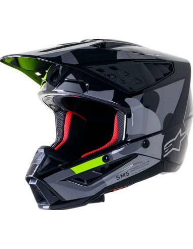 ALPINESTARS КРОССОВЫЙ МОТОШЛЕМ SUPERTECH M5 ROVER ЧЕРНЫЙ/СЕРЫЙ/ФЛУОРЕСЦЕНТНЫЙ ЗЕЛЕНЫЙ