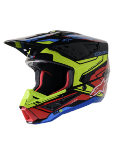 ALPINESTARS SUPERTECH M5 ACTION 2 BLACK GLOSS/YELLOW CROSS MOTO HELMET