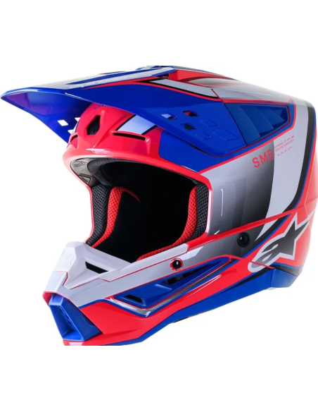 ALPINESTARS SUPERTECH M5 SAIL BLUE/GRAY/PINK/WHITE CROSS MOTO HELMET