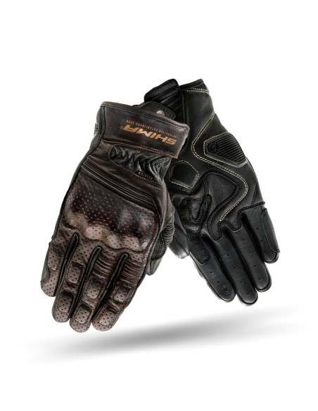 SHIMA AVIATOR DARK BROWN MOTO PIRŠTINĖS