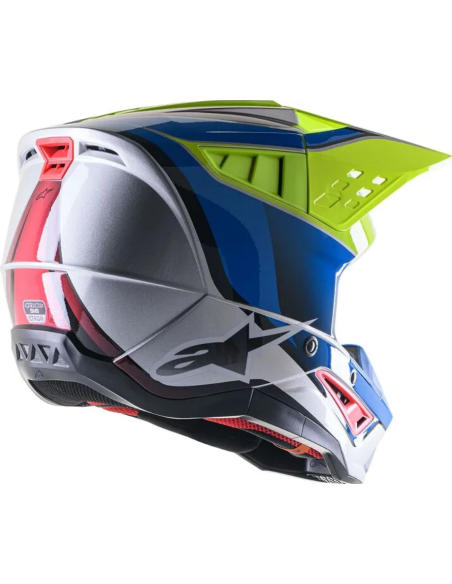 ALPINESTARS КРОССОВЫЙ МОТОШЛЕМ SUPERTECH M5 SAIL ЧЕРНЫЙ/СИНИЙ/СЕРЫЙ/ФЛУОРЕСЦЕНТНЫЙ ЖЕЛТЫЙ