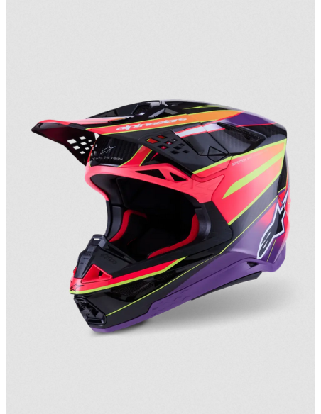 ALPINESTARS M10 ERA BLACK/PURPLE/YELLOW KROSINIS MOTO ŠALMAS