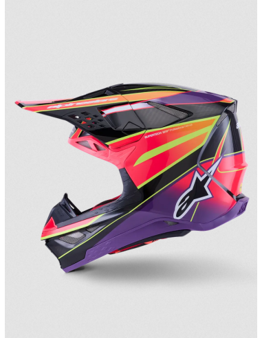 ALPINESTARS M10 ERA BLACK/PURPLE/YELLOW CROSS MOTO HELMET
