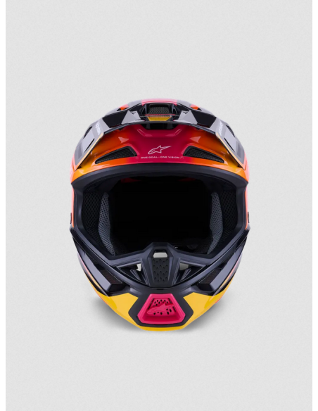 ALPINESTARS SM7 RISE BLACK/PINK/YELLOW CROSS MOTO HELMET