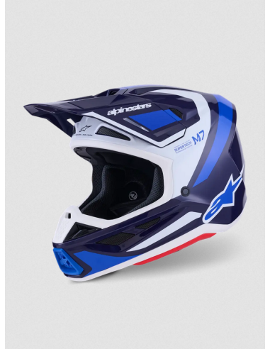 ALPINESTARS SM7 RISE BLUE/WHITE CROSS MOTO HELMET