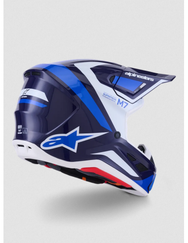 ALPINESTARS SM7 RISE BLUE/WHITE CROSS MOTO HELMET