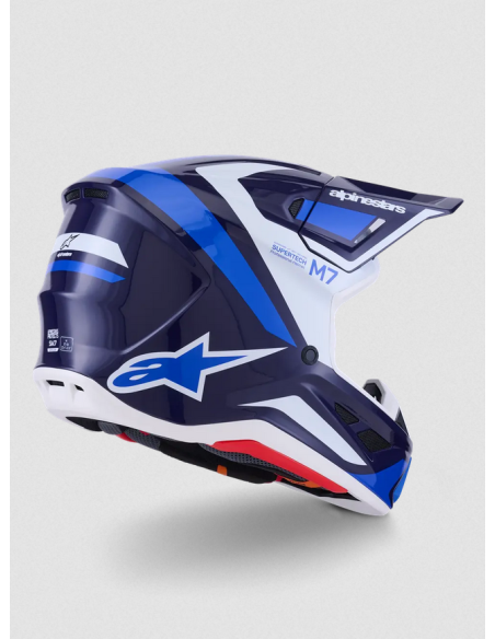 ALPINESTARS SM7 RISE BLUE/WHITE CROSS MOTO HELMET