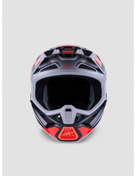 ALPINESTARS SM7 RISE BLACK/RED/SILVER CROSS MOTO HELMET