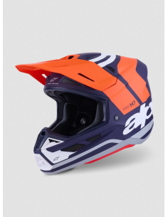 ALPINESTARS SM7 CORE BLUE/ORANGE CROSS MOTO HELMET