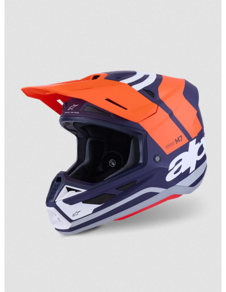 ALPINESTARS SM7 CORE BLUE/ORANGE CROSS MOTO HELMET