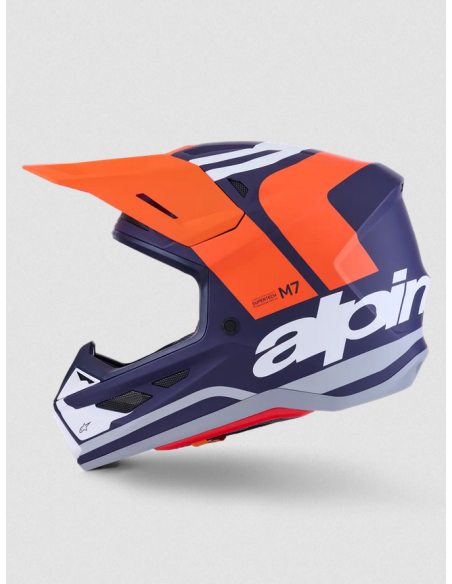 ALPINESTARS SM7 CORE BLUE/ORANGE CROSS MOTO HELMET
