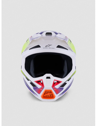 ALPINESTARS SM7 FUSE PURPLE/WHITE/YELLOW KROSINIS MOTO ŠALMAS
