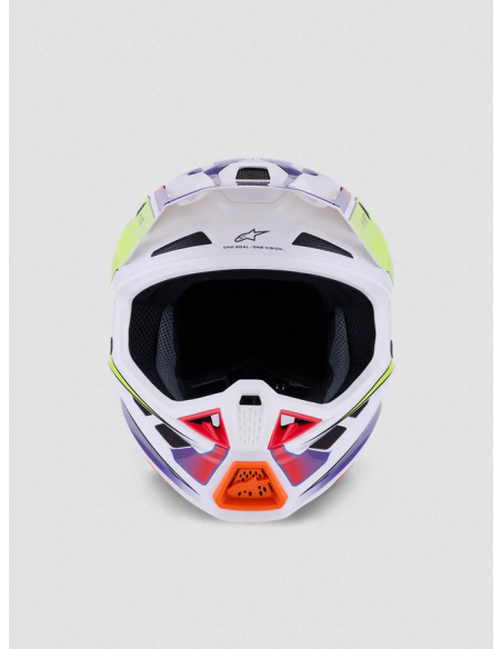 ALPINESTARS SM7 FUSE PURPLE/WHITE/YELLOW KROSINIS MOTO ŠALMAS