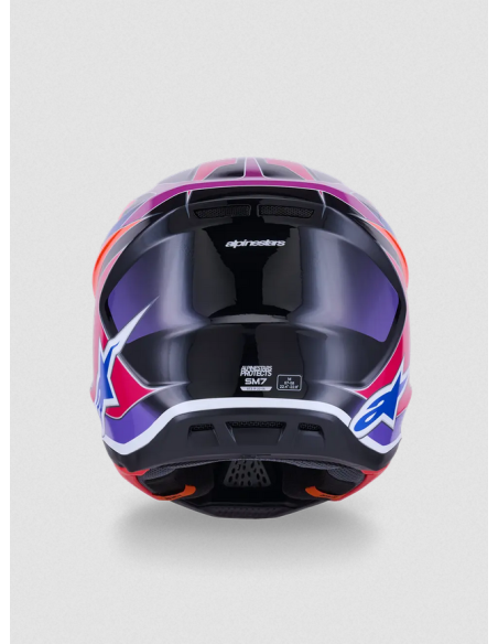 ALPINESTARS SM7 FUSE BLUE/PINK/PURPLE CROSS MOTO HELMET