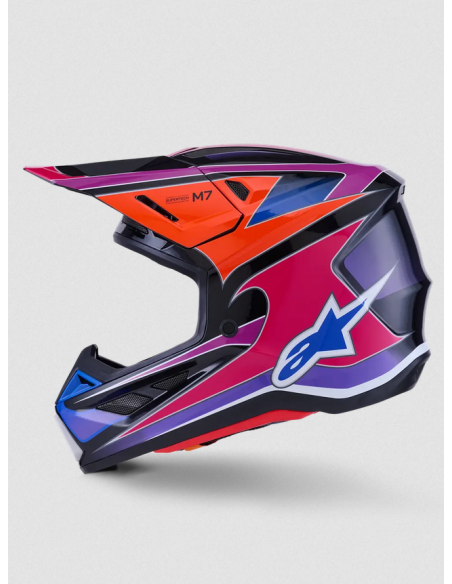 ALPINESTARS SM7 FUSE СИНИЙ/РОЗОВЫЙ/ФИОЛЕТОВЫЙ КРОССОВЫЙ МОТОШЛЕМ