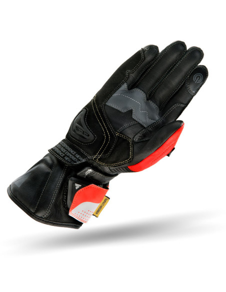 SHIMA STR-2 BLACK/WHITE/RED FLUO MOTO PIRŠTINĖS