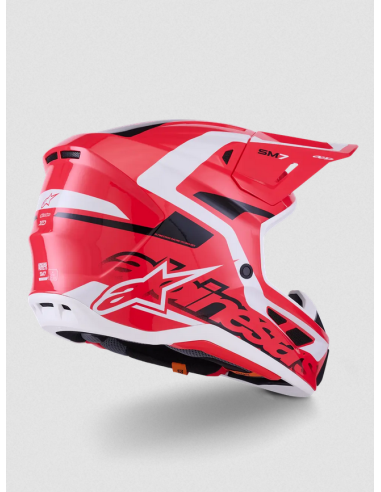 ALPINESTARS SM7 DEED BLACK/RED/WHITE CROSS MOTO HELMET