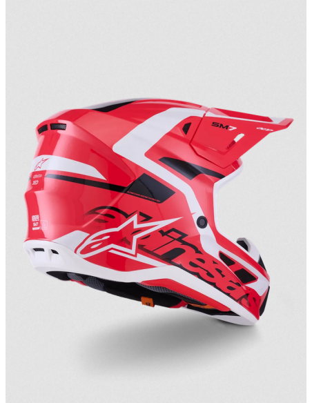 ALPINESTARS SM7 DEED BLACK/RED/WHITE CROSS MOTO HELMET