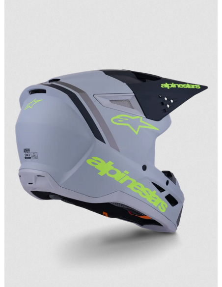 ALPINESTARS SM3 RADIUM BLACK/GREY/YELLOW CROSS MOTO HELMET