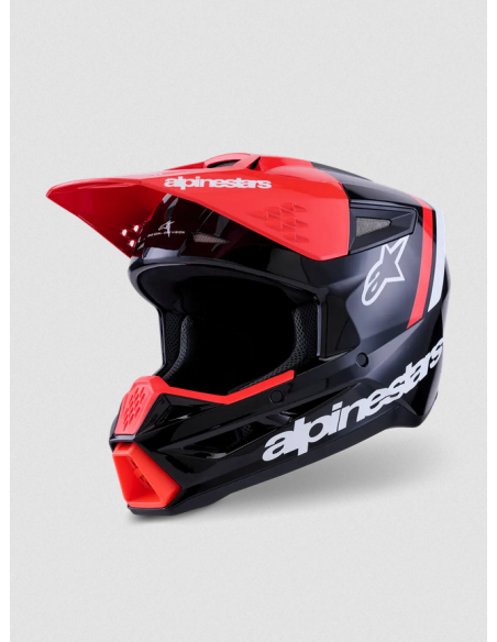 ALPINESTARS SM3 RADIUM BLACK/RED/WHITE KROSINIS MOTO ŠALMAS