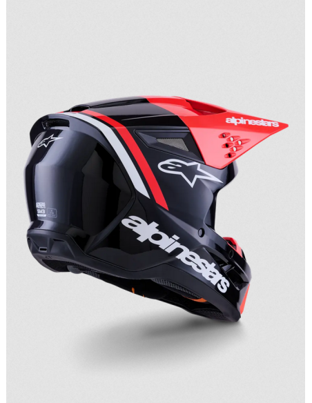 ALPINESTARS SM3 RADIUM BLACK/RED/WHITE CROSS MOTO HELMET