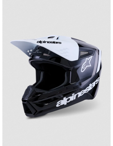 ALPINESTARS SM3 RADIUM BLACK/GRAY/WHITE CROSS MOTO HELMET